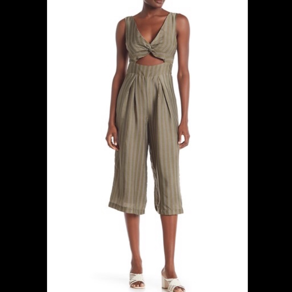 Cutout Stripe Jumpsuit